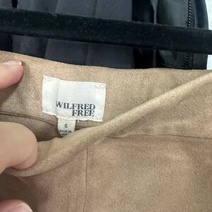 Aritzia Wilfred Suede Tan Skirt